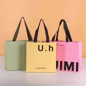 Bolsa de Papel Promocional de Color Sólido, Creativa, para Regalos, Bonita, de Alta Gama, para Recuerdos de Cumpleaños, Grande, Simple, con Diseño de Personajes - Product Image 1