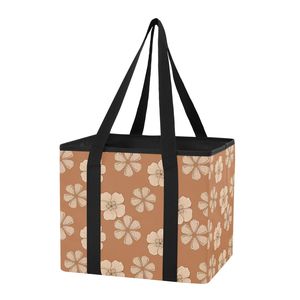 Custom Print Collapsible Shopping Basket Large Capacity Foldable Storage Tote <b>Bag</b> Heavy Duty Handles <b>Reusable</b> Grocery <b>Bag</b> - Product Image 1