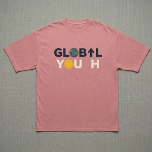 Pink Regular Women T <b>Shirt</b> Graphic Print Drop Shoulder Crew Neck Cotton Tee Casual Daily Wear <b>Y2K</b> - Product Image 1
