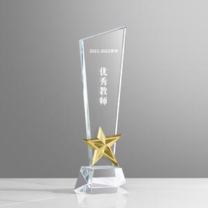 HDW Pas Cher Personnaliser Étoile Trophées Médailles Plaques Conception Personnalisée <span class=keywords><strong>youtube</strong></span> Verre Prix Danse Trophée Avec Base Transparente - Product Image 4