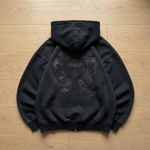 Sudaderas con Capucha para Hombre, Estilo Grunge Y2K, de Algodón y Felpa, con Apliques Bordados de Logotipo Cruzado, Corte Holgado, Venta al Por Mayor Personalizada - Product Image 1