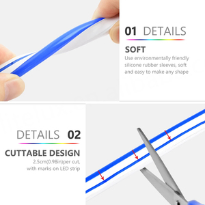 Bande lumineuse 12V, ruban RGB UV, peinture corporelle phosphorescente, bandes LED noires souples, tubes LED néon flexibles ultra-fins de 5 mm, lumières néon solaires - Product Image 4