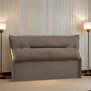 Upholstered Modern Minimalist Luxury Single Headboard Genuine Leather Solid Wood <b>Backrest</b> Floor Standing Bedroom Use - Product Image 3