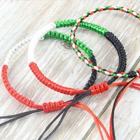 Hannuo Vente Chaude Palestine Koweït EAU Drapeau Couleur 16-32cm Réglable Bracelet Tissé À La Main