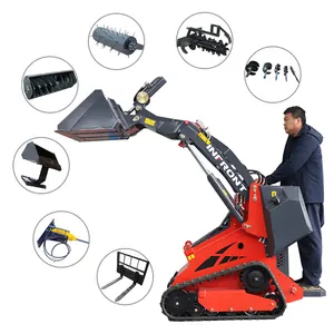 Free Shipping 1ton 1000kg Infront China Skidsteer Dingo Stand On Attachments Mini Crawler Skid Steer Loader With Track