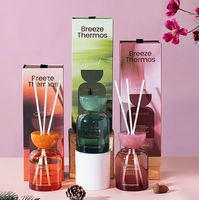 Diffuseur de parfum en verre personnalisé OEM HomeFlower 200 ml avec bâtonnets en rotin, coffret cadeau, huile essentielle d'aromathérapie sans flamme pour intérieur