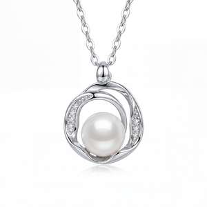 Collier en argent S925 plaqué or 18 carats avec pendentif en perle de coquillage de forme irrégulière, bijou cadeau pour femme - Product Image 1