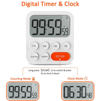 Minuteur de cuisine magnétique à affichage LCD pour cuisson, compte à rebours, affichage LCD, alarme sonore, nouveauté