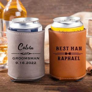 Refroidisseur de canettes personnalisé avec monogramme - Manchon et support pour canettes de bière - Cadeau unique pour lui - Product Image 2