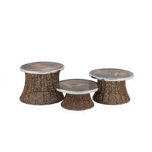 Top tendance fête de noël décor fer fil support anniversaire mariage gâteau serveur support brun fini en bois haut gâteau support - Product Image 1