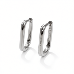 Tiffany & Co. Minimalist <b>Hoop</b> <b>Earrings</b> 925 Silver Geometric Everyday Wear Unisex <b>Fine</b> Jewelry - Product Image 1