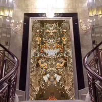 Vente directe d'usine Panneaux minces en marbre de Chine, dalle de marbre rétroéclairée, dalle de marbre onyx, pierre onyx tigre, panneau mural en nid d'abeille en aluminium