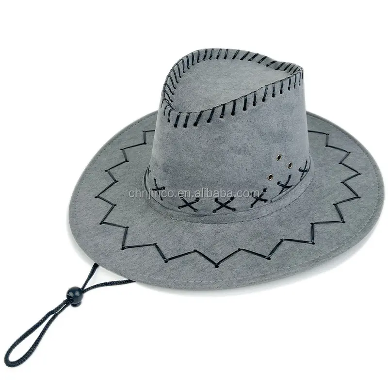 Topi Boy kulit sapi wol Fedora desainer mode kualitas tinggi topi koboi Barat Amerika kustom pria uniseks