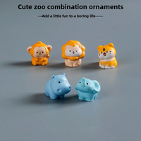 Miniatures créatives en résine sur le thème des animaux pour micro-paysages, figurines DIY de lapin et de tigre, décorations pour zoo forestier