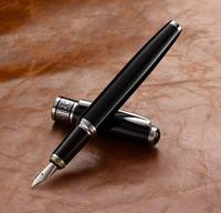 Pluma Estilográfica Metálica Azul Oscuro con Clip Elástico para Abogados, Ideal para la Elaboración de Contratos Legales, con Punta de Iridio para una Escritura Fluida