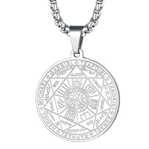 Collana G1743 con Pendente dei 7 Arcangeli, Sigillo <span class=keywords><strong>di</strong></span> <span class=keywords><strong>Salomone</strong></span>, Tetragrammaton, Talismano con <span class=keywords><strong>Sigilli</strong></span> degli Sette Arcangeli per Uomo - Product Image 5