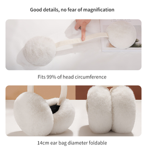 GOLOVEJOY DEZ22 vente en gros, protège-oreilles en fausse fourrure de lapin, doux, fantaisie, hiver - Product Image 3