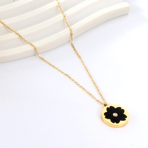 No Fade Korean <b>Angel</b> Wings Flower White Shell Pendant 18kgp <b>Necklace</b> Price <b>Necklace</b> for Women - Product Image 4