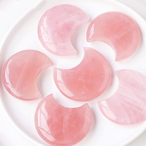 Piedra <span class=keywords><strong>de</strong></span> bolsillo <span class=keywords><strong>de</strong></span> <span class=keywords><strong>luna</strong></span> <span class=keywords><strong>de</strong></span> cuarzo rosa cavada amor curativo <span class=keywords><strong>de</strong></span> cristal natural al por mayor para decoración y regalos - Product Image 2