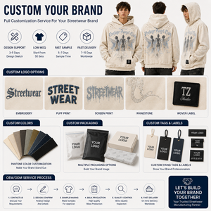 Felpa con Cappuccio Oversize da Uomo, Stampa <span class=keywords><strong>Angelo</strong></span> Effetto Consumato con Strass, in Cotone Pesante, Manica Lunga - Product Image 4