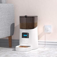 Distributeur automatique de nourriture pour animaux de compagnie intelligent pour chiens et chats avec application mobile WiFi, télécommande, design durable sans BPA, capacité de 6 L, alimentation automatique, portable