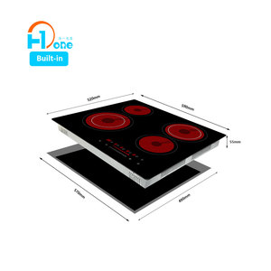 <span class=keywords><strong>Piano</strong></span> <span class=keywords><strong>Cottura</strong></span> in Ceramica Integrato a 4 Zone da 60cm con Controlli Touch, Fornello Elettrico per Uso Domestico 6400W con Timer 99 Minuti - Product Image 2