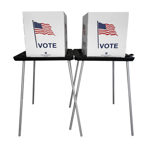 Cabina de Votación Plegable Portátil de PP/Metal Blanca Personalizada, Fácil de Instalar para Dos Personas, para Elecciones - Product Image 1
