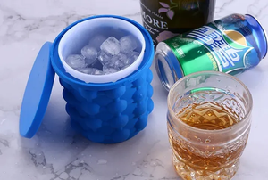 Thiết Kế Mới Nóng Bán TPE Xô Đá Đen Tối Giản Tặng ABS Xô, Làm Mát & Chủ Sở Hữu Rượu Vang Mát Xô Nhựa - Product Image 5