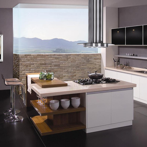 High End Shaker <strong>Kitchen</strong> Cabinet Design <strong>with</strong> Stainless Steel <strong>Table</strong> <strong>Island</strong> - Product Image 3