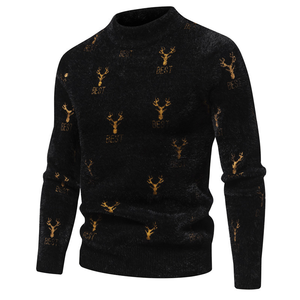 <span class=keywords><strong>Pull</strong></span> personnalisé pour homme, col rond, anti-rides, anti-rétrécissement, polyester/coton, motif 3D, tricoté, respirant, séchage rapide, pour l'hiver - Product Image 1