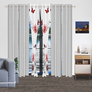 Tùy chỉnh thiết kế hiện đại Cửa sổ phẳng Rèm cửa với Tieback valances cho phòng khách cửa sổ mặc quần áo - Product Image 5