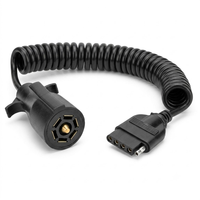 Adaptateur de prise de remorque enroulée 7 broches (rond) vers 5 broches (plate) pour vente en gros, adaptateur de câblage de remorque enroulé 7 broches vers 5 broches, longueur totale 5 pieds