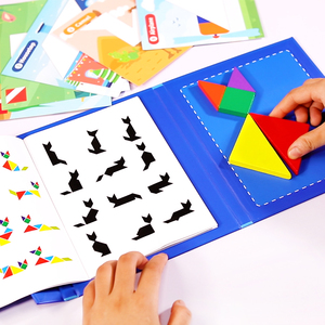 Puzzle intellectuel magnétique enfants jouet éducatif Style Montessori en bois Version avancée Tangram et aide pédagogique - Product Image 3