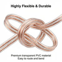 Cable de Altavoz RCA Transparente Flexible Profesional de 12/14/16 AWG, Cable de Audio de 2 Núcleos de Cobre Estañado OFC para Entretenimiento en el Hogar