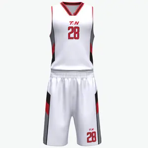 Uniforme de basquete masculino personalizado por atacado, camisas profissionais respiráveis e confortáveis, camisas baratas de basquete NBAA
