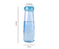 Vente flash : Bouteille d'eau en verre diamant portable de 420 ml, couleurs rose, bleu, vert, violet, jaune, avec couvercle