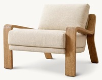 Nordischer Stil Komfortabler Holz-Stoff Einzelsessel Freizeitstuhl Wohnzimmermöbel