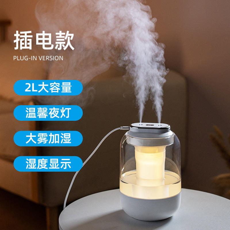 BW3 Dual Spray Humidifier - Plug-in Model - 2L Large Capacity - White