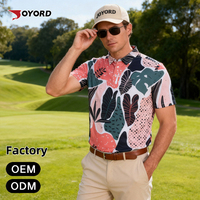 Kaos Polo Golf Pria Bernapas Anti Kusut Anti Pilling UPF 50 Cetak Seluruh Badan Label Pribadi Pabrik OEM