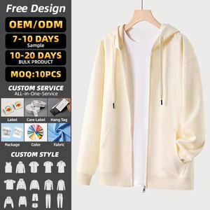 Sudadera con capucha con cremallera extragrande de invierno, de hombro caído, 300 g/m² de peso pesado, lisa, personalizada, al por mayor, para fabricantes - Product Image 2
