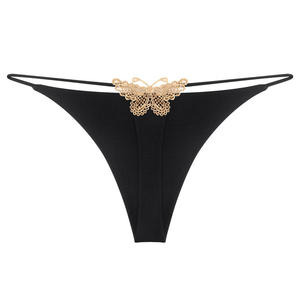 Women's Bow Embellished Low-Rise <b>Thong</b> Panty Sexy Thin Strap T-back <b>G</b>-<b>string</b> Underwear Soft Lingerie for Daily & Night Wear - Product Image 2