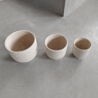 Pot de fleurs d'intérieur moderne et écologique en fibrociment 100 % recyclé, surface terrazzo beige, pour exposition, maison et jardin