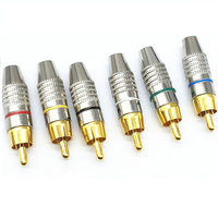 Connecteur audio RCA mâle couleur argent plaqué or sans soudure avec vis