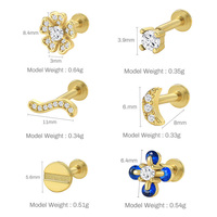 Nouveauté Gaby, bijoux en argent sterling 925, design floral, anneau de lèvre, boucles d'oreilles hélice, bijoux fins, bijoux de piercing