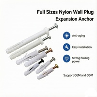 Cheville murale en nylon pleine taille, résistance à la cisaillement de 22 KN, avec vis pour cloisons sèches et béton
