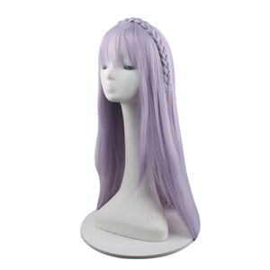 Perruque de cosplay Emilia de Re:Zero - Commencer une nouvelle vie dans <span class=keywords><strong>un</strong></span> <span class=keywords><strong>autre</strong></span> <span class=keywords><strong>monde</strong></span>, perruque tressée d'<span class=keywords><strong>un</strong></span> mètre de long, perruque de costume d'anime, cheveux bleu argenté, pour femme - Product Image 2