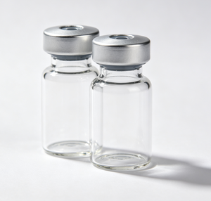 Frascos de Vidrio de Borosilicato Transparente con Cuello Prensado y Tapas de Aluminio Plateado Mate, Botellas Pequeñas de Vidrio Herméticas para Almacenamiento - Product Image 1