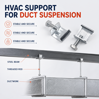 Support de poutre à tige filetée en acier inoxydable, pince en G pour tuyau, installation facile, pour conduite d'irrigation, école, hôpital, gymnase, sous-sol