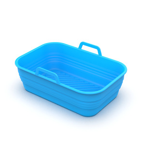 Grandes feuilles de cuisson rectangulaires en silicone épaissies et pliables, paniers souples et robustes pour friteuses à air et cuisinières - Product Image 1