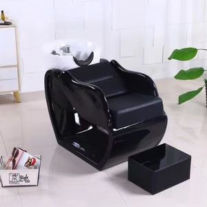 Sillón de Peluquería de Diseño Moderno y Duradero con Lavabo de Cerámica para Barbería, Spa y Hotel, Mueble de Salón en Cuero PU - Product Image 5
